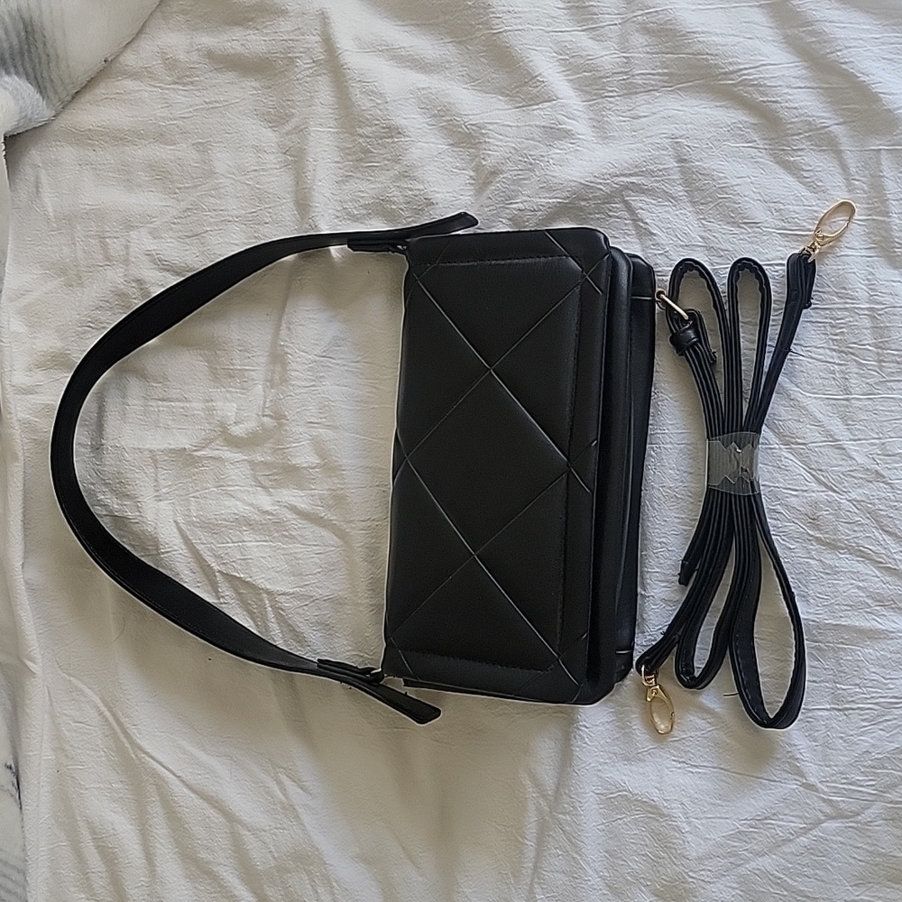 Primark London quilted black purse